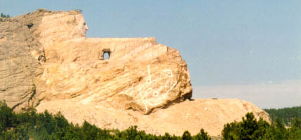 crazy horse with drawing of horse face