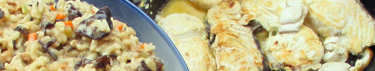 Fresh caught fish and rice.