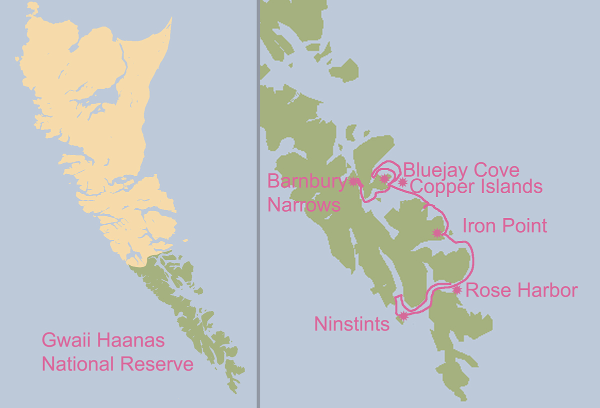 Map of Haida Gwaii.