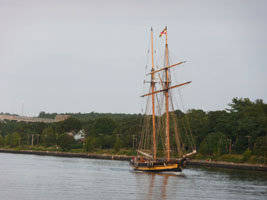 View of a passinmg ship from the Buzzards Bay side