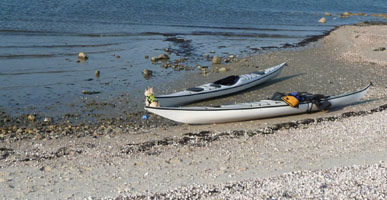 Launch from rocky back of beach