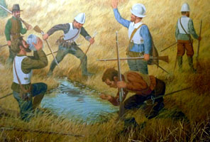 Painting of Pilgrims at the spring