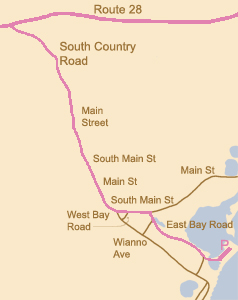 map from 28 to east bay road