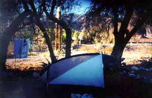 Our tent at Panamint Springs