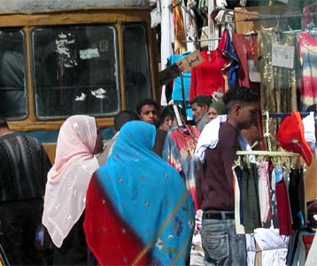 People crowding the streets to shop