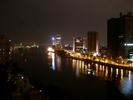 The Nile at night from our balcony