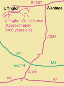 map of B4507 and A338 with horse