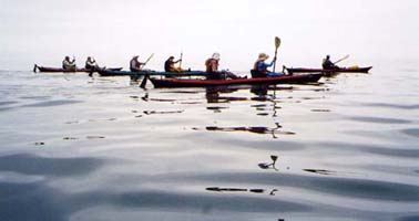 whole group kayaking