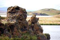 Rock formations in the water