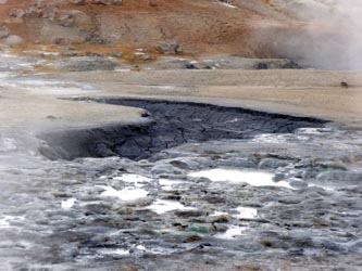 Approaching a mud pot