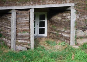 Window between the ground and the roof