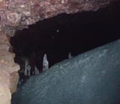 Rock ceiling and icy floor