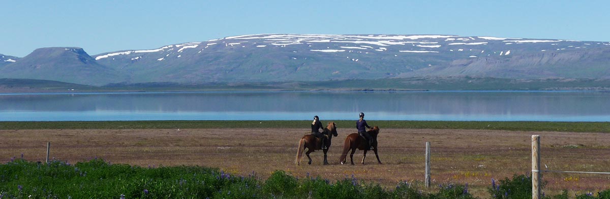 Two women in a field.