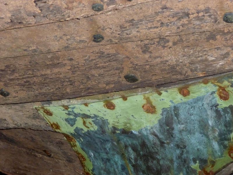 Detail of the bow of a boat in the Transportation Museum.