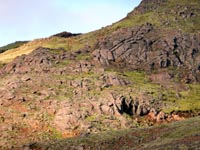 Rocky hillside above the lower vents