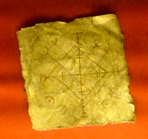 Paper in the museum with symbols