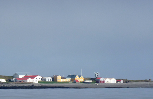 View of houses on an island on the Two Fjords trip