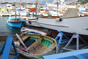 rowboats at the pier