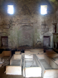 Coffins in tomb