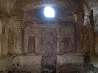 Back wall of tomb