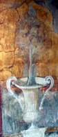 Detail of fresco in garden: Tree in Urn