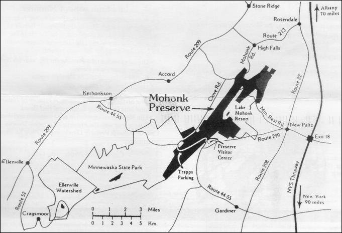 Map copied from Mohonk Preserve membership renewal form.