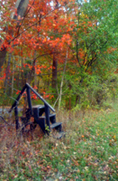 Steps occur along the trail to get over fencing