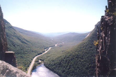 Franconia Notch as seen from the Eaglet. Cannon is on the right.