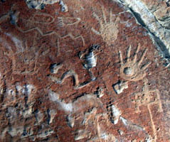 Petroglyphs with hands