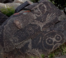 Petroglyph using the shape of the rock