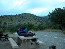 Stuff on picnic table