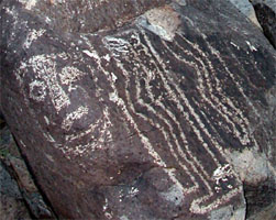 Face on the corner of the rock