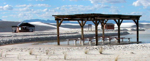 Picnic shelter in water