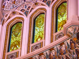 Stained glass windows in the dome