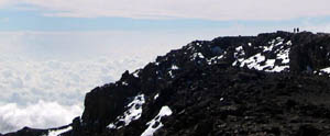 Two hikers on the ridgeline