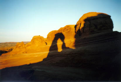 Shadow of arch against rocks