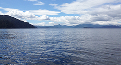 Sea and mountains.