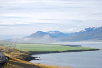 View of fjord where we turned to go to Laufas