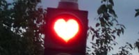 Heart shaped stop lights in Akureyri