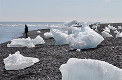 Ice floats to the sea