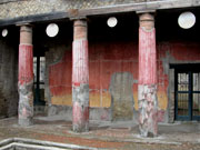 Painted columns at Herculaneum